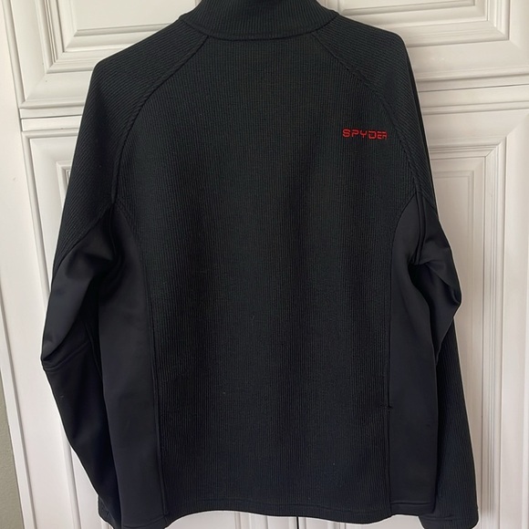 Spyder men’s Sweater 1/4 Zip Pullover Fleece Lined black size large - Picture 8 of 14